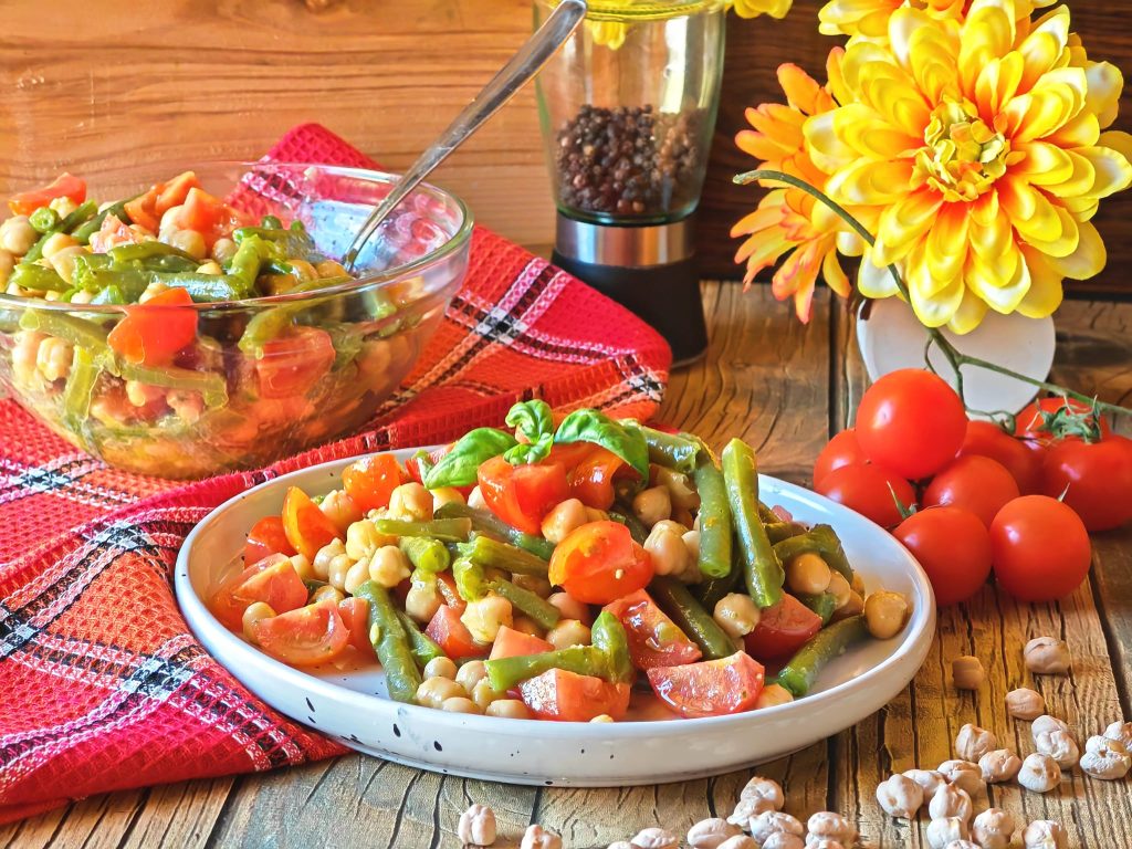 Ensalada de garbanzos y judías verdes