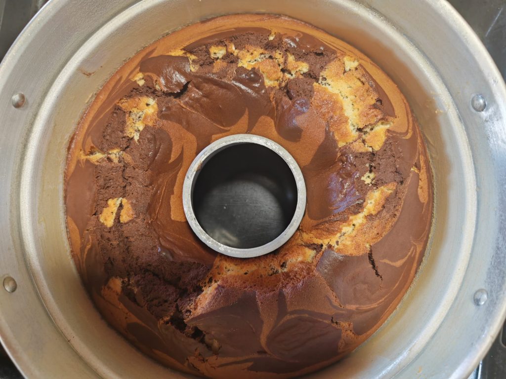 Bizcocho marmolado con cacao