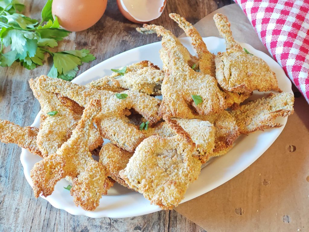 Alcachofas empanadas en freidora de aire