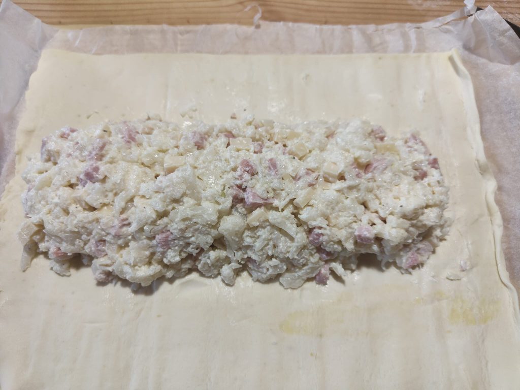 Strudel salado de coliflor