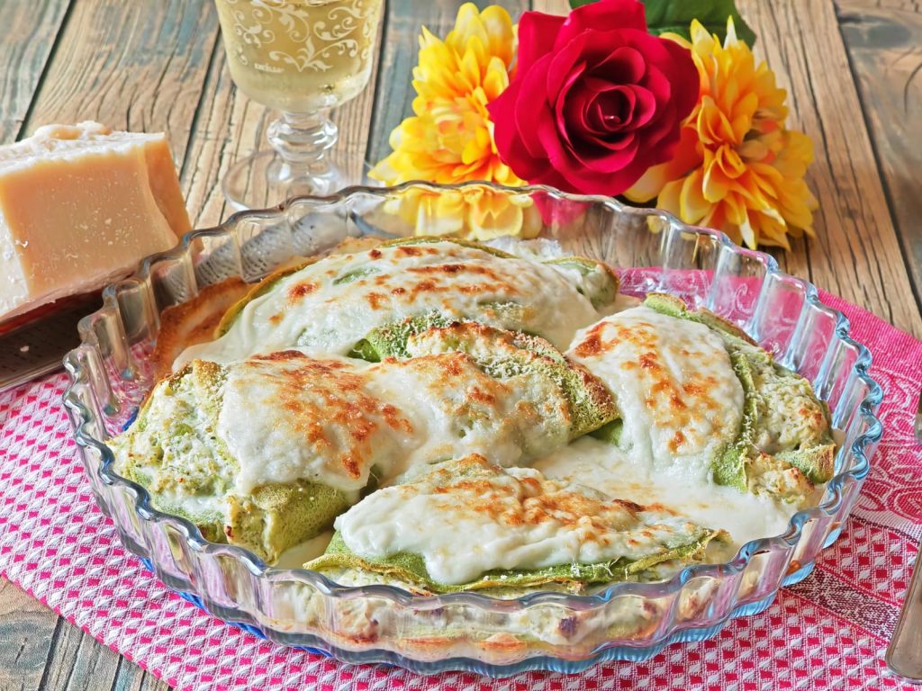 Crespelle de brócoli gratinadas