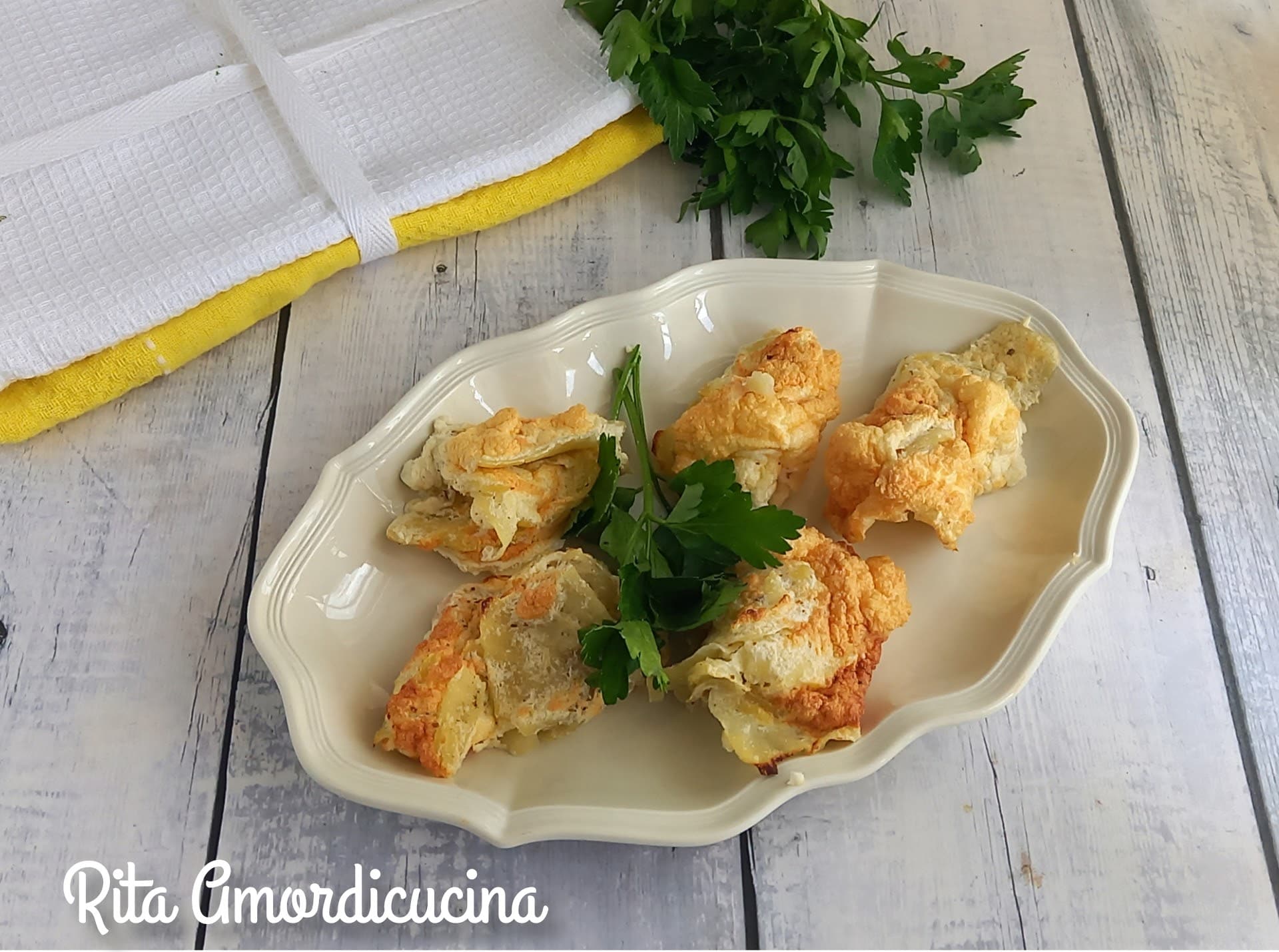 Lubina en costra de patatas y nubes