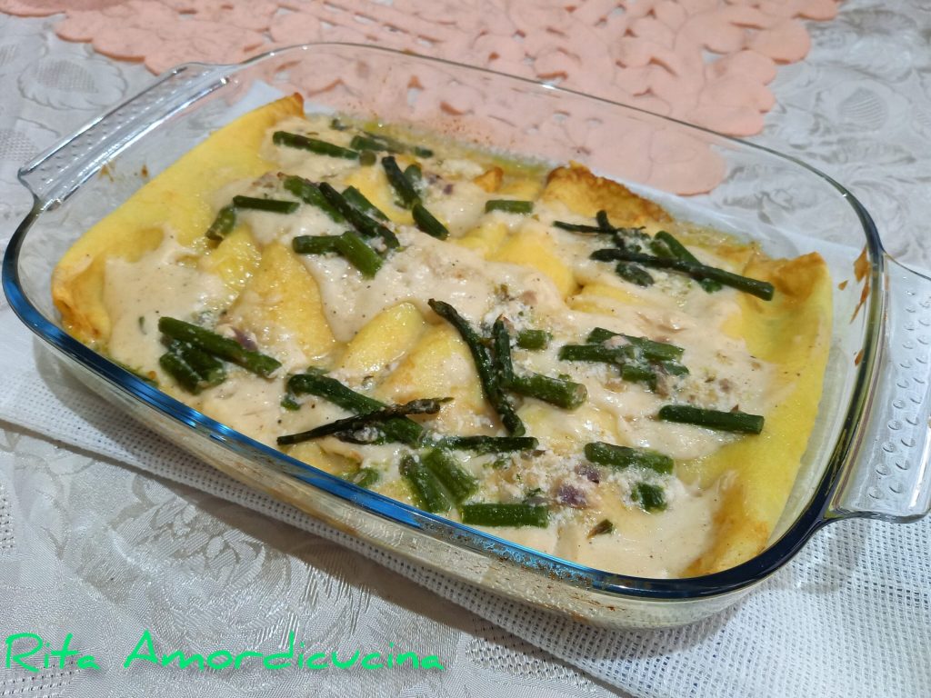 Crepes saladas espárragos y ricotta