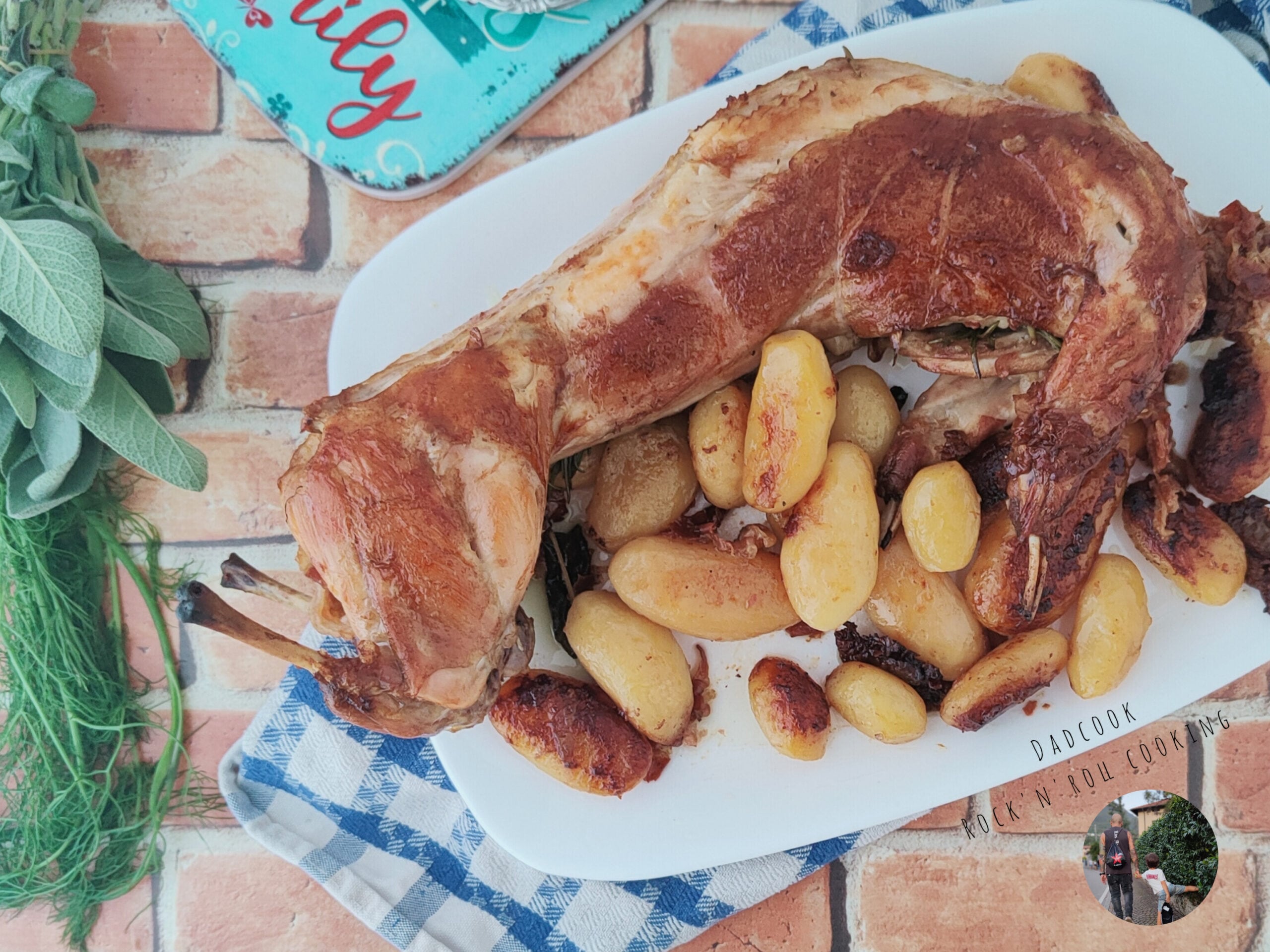 Conejo al horno con hinojo