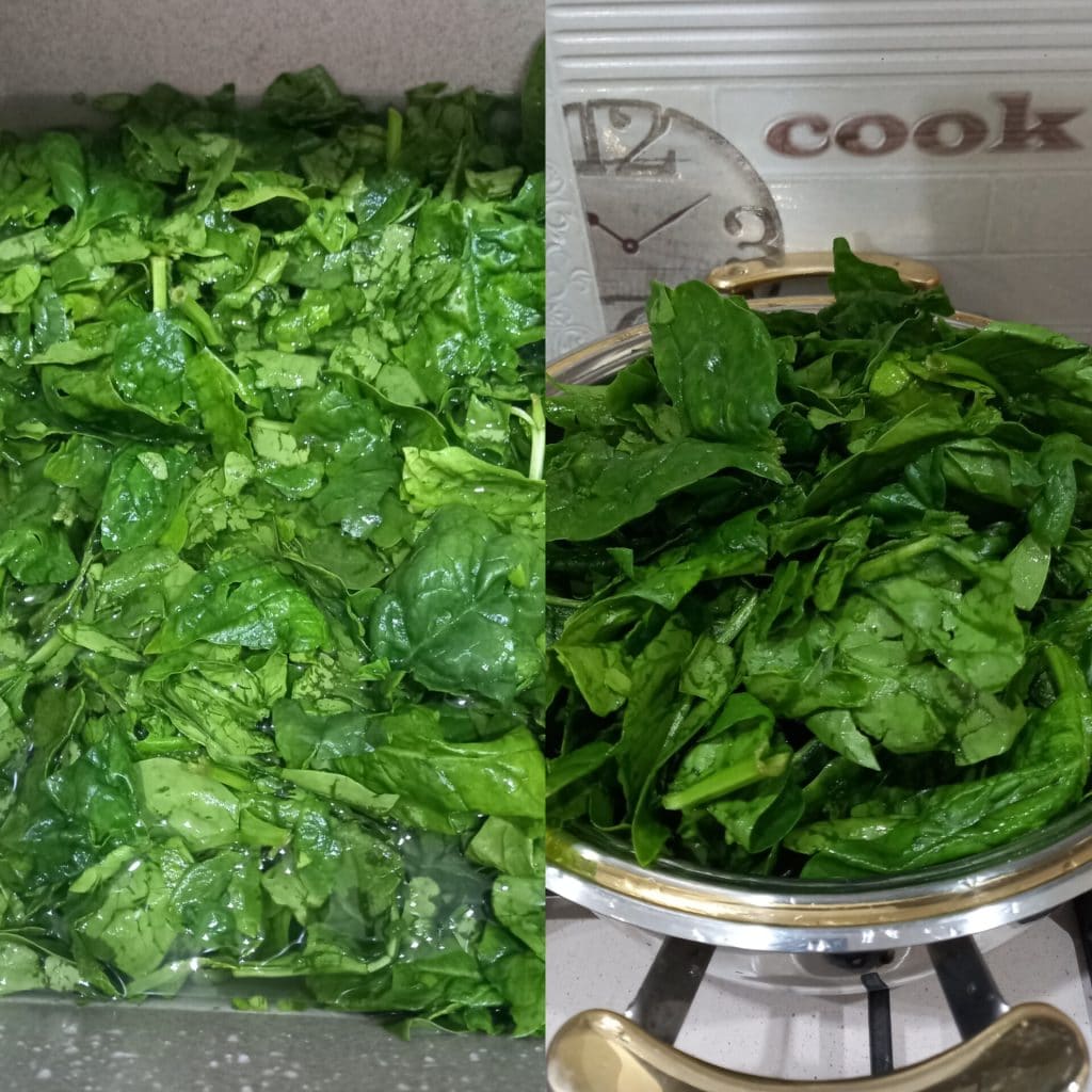 Spinacini de pollo y espinacas