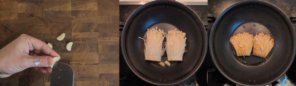 Enoki a la plancha: el "filete" vegano que no te esperas