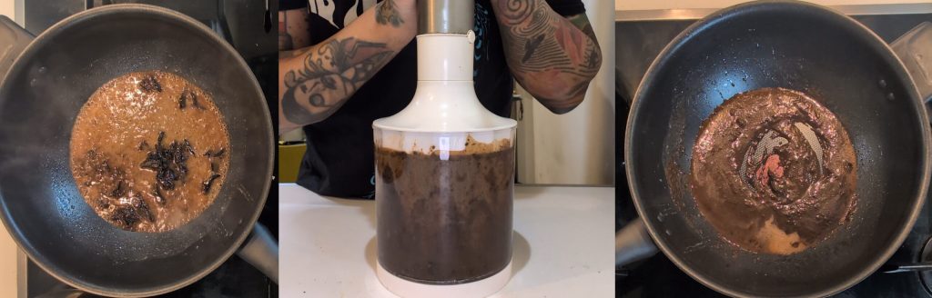 Espaguetis con ajo negro y Salva Cremasco una delicia cremosa