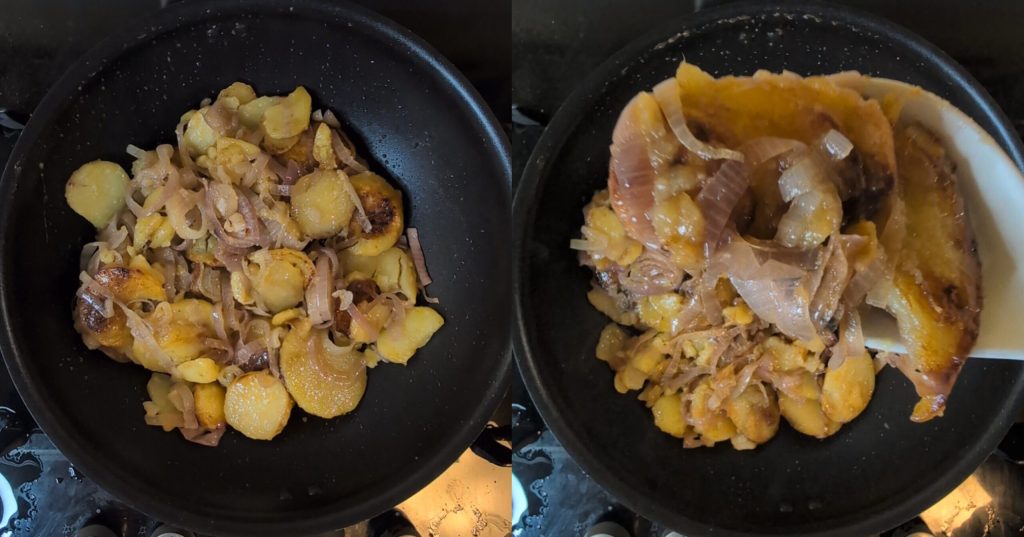 Receta de patatas 'mpacchiuse con cebolla fáciles y sabrosas