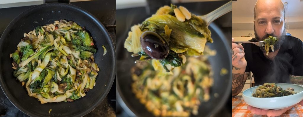 Escarola salteada a la napolitana