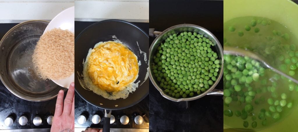 Receta Rápida: Arroz Frito Oriental con Verduras de Temporada, Guisantes y Huevos [+VIDEO]