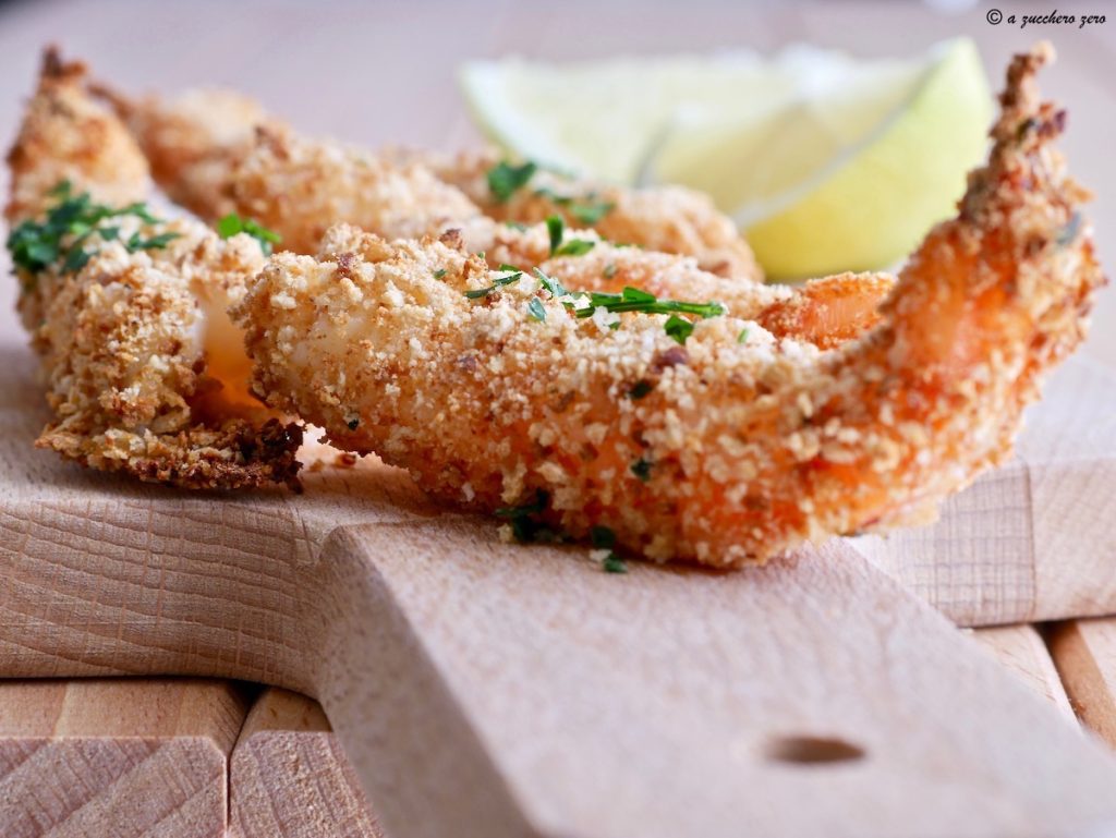 Langostinos empanados con freidora de aire