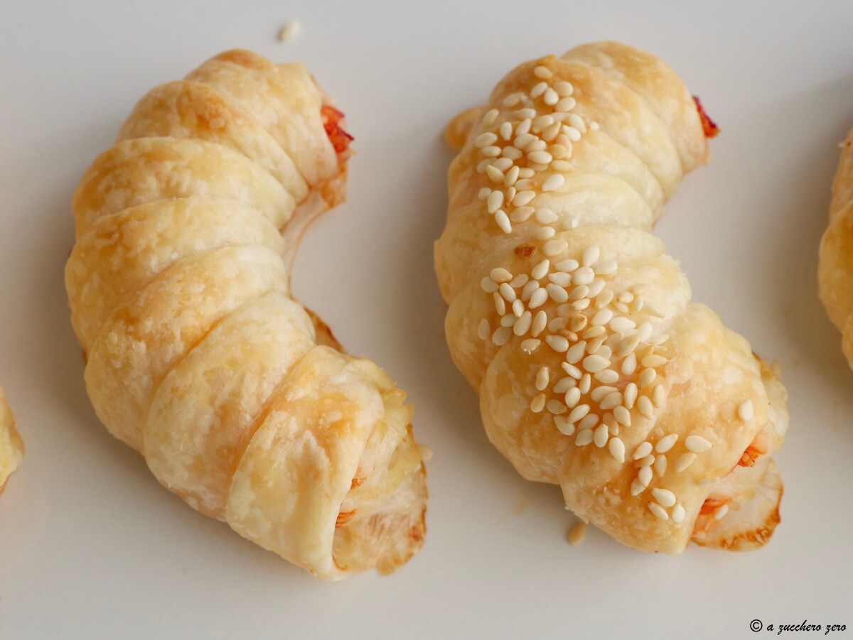 Langostinos en hojaldre ligero