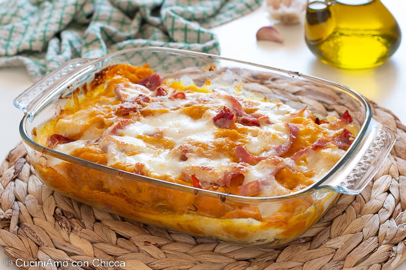 Lasañas con calabaza y speck