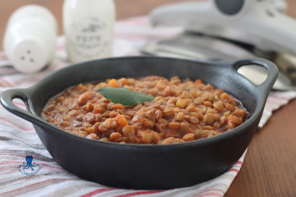 Lentejas guisadas en olla a presión