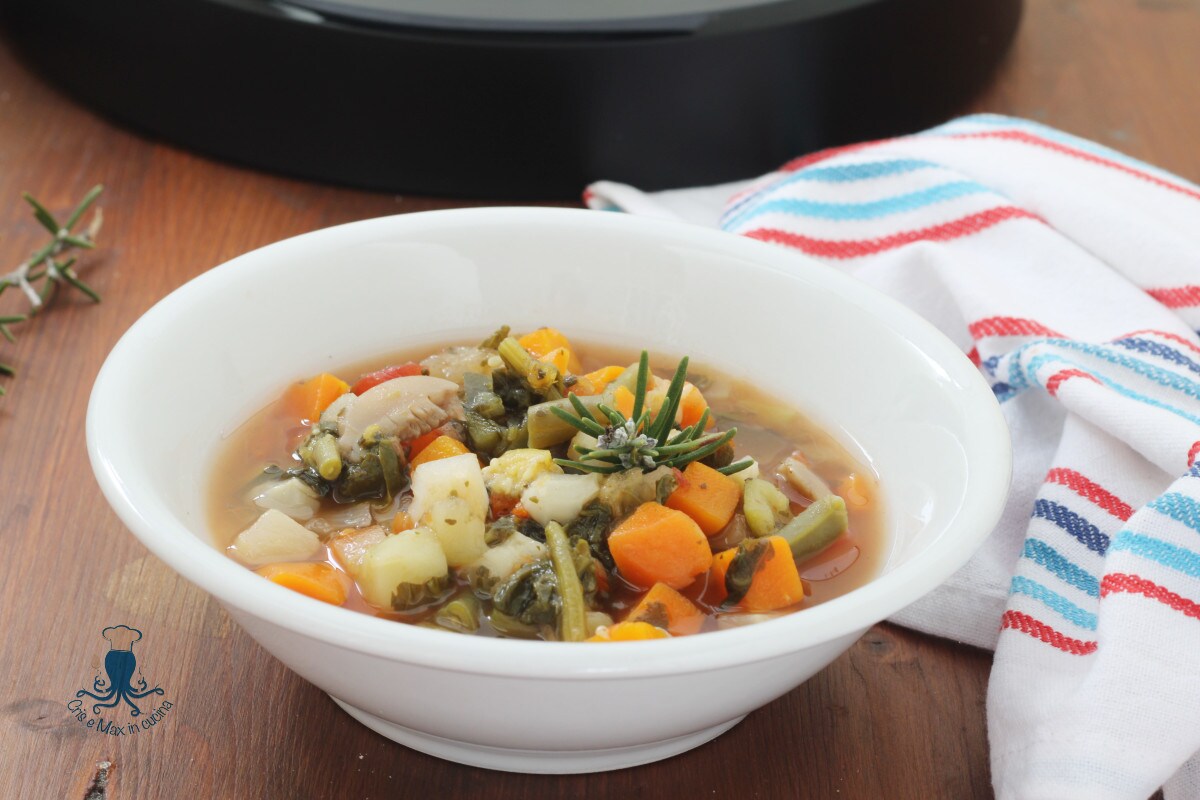 Minestrone congelado en el multicooker