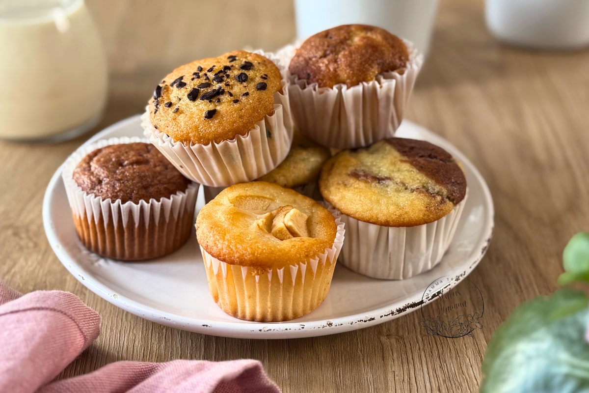 Muffin con Una Sola Masa: ¡Cuatro Variantes Deliciosas con una Sola Masa!