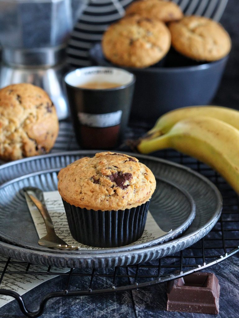 Muffin de plátano y chocolate