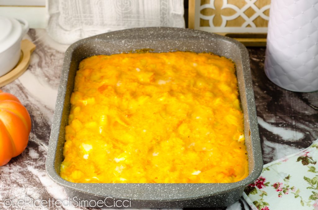 Ñoquis al horno con crema de calabaza