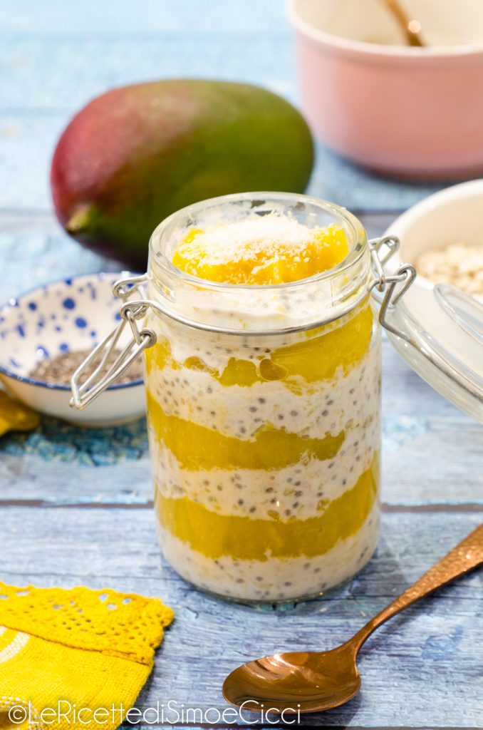 Overnight porridge con mango, receta sin cocción y sin gluten