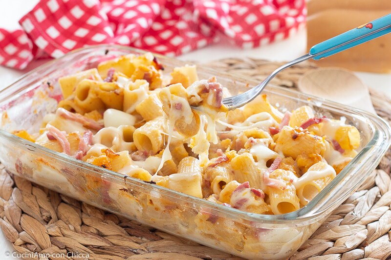 PASTA AL HORNO CON CALABAZA Y SPECK