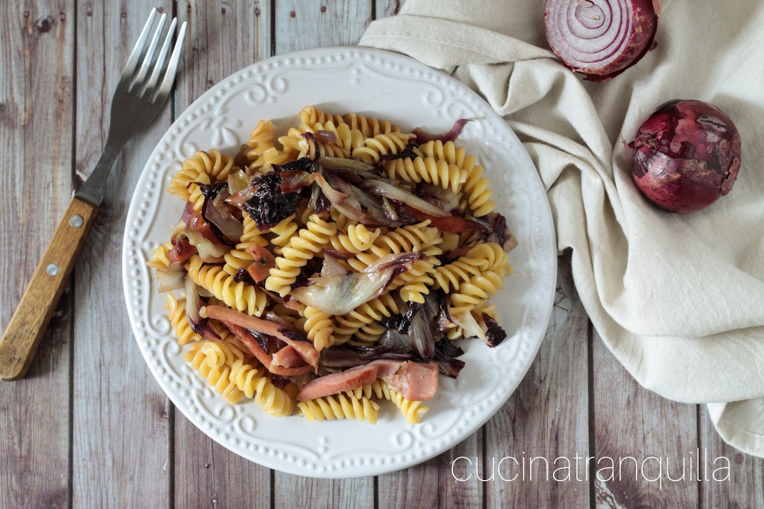 Fusilli speck y radicchio
