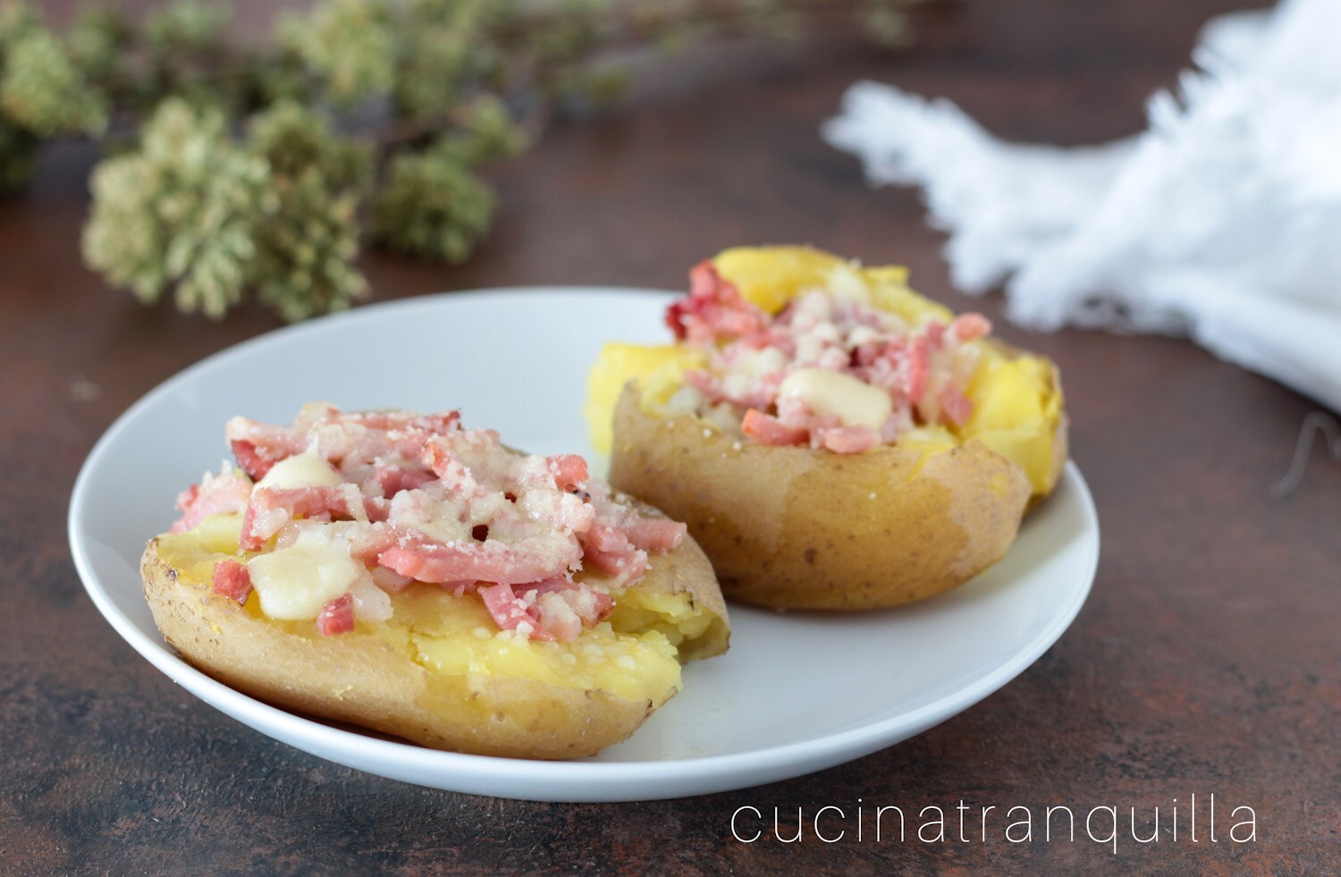 Patatas aplastadas al horno