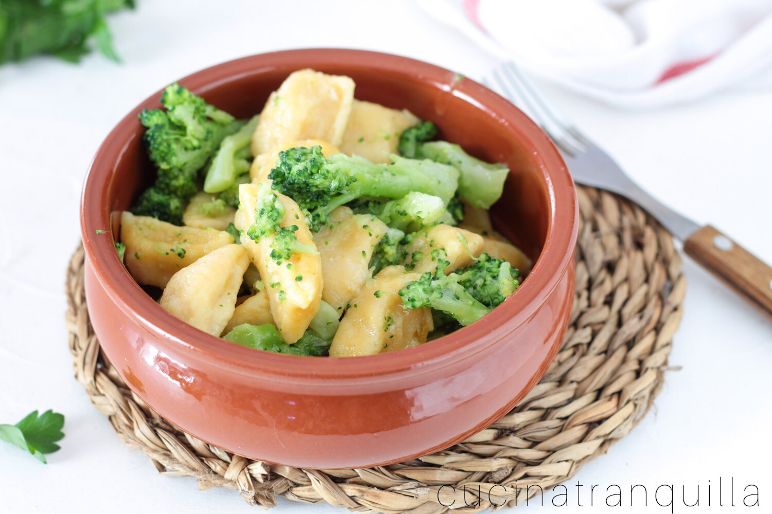 Ñoquis de calabaza con brócoli