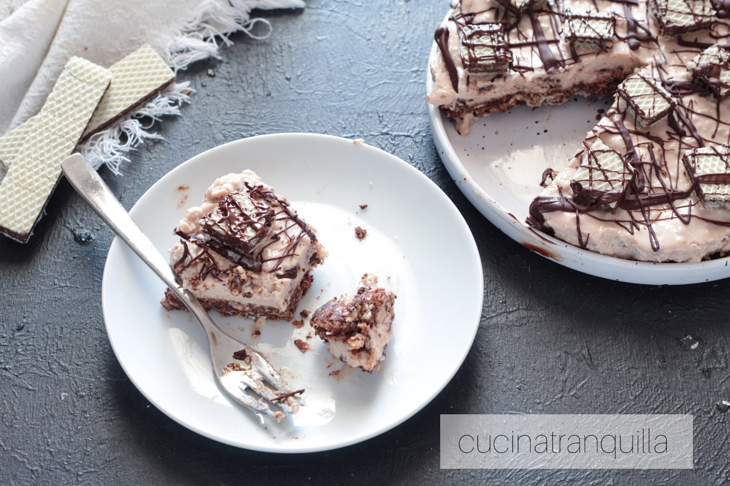 Tarta de queso con obleas sin nata