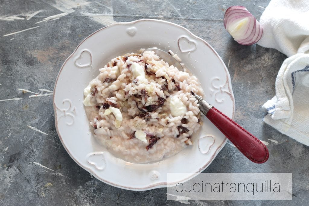 Risotto con radicchio y stracchino
