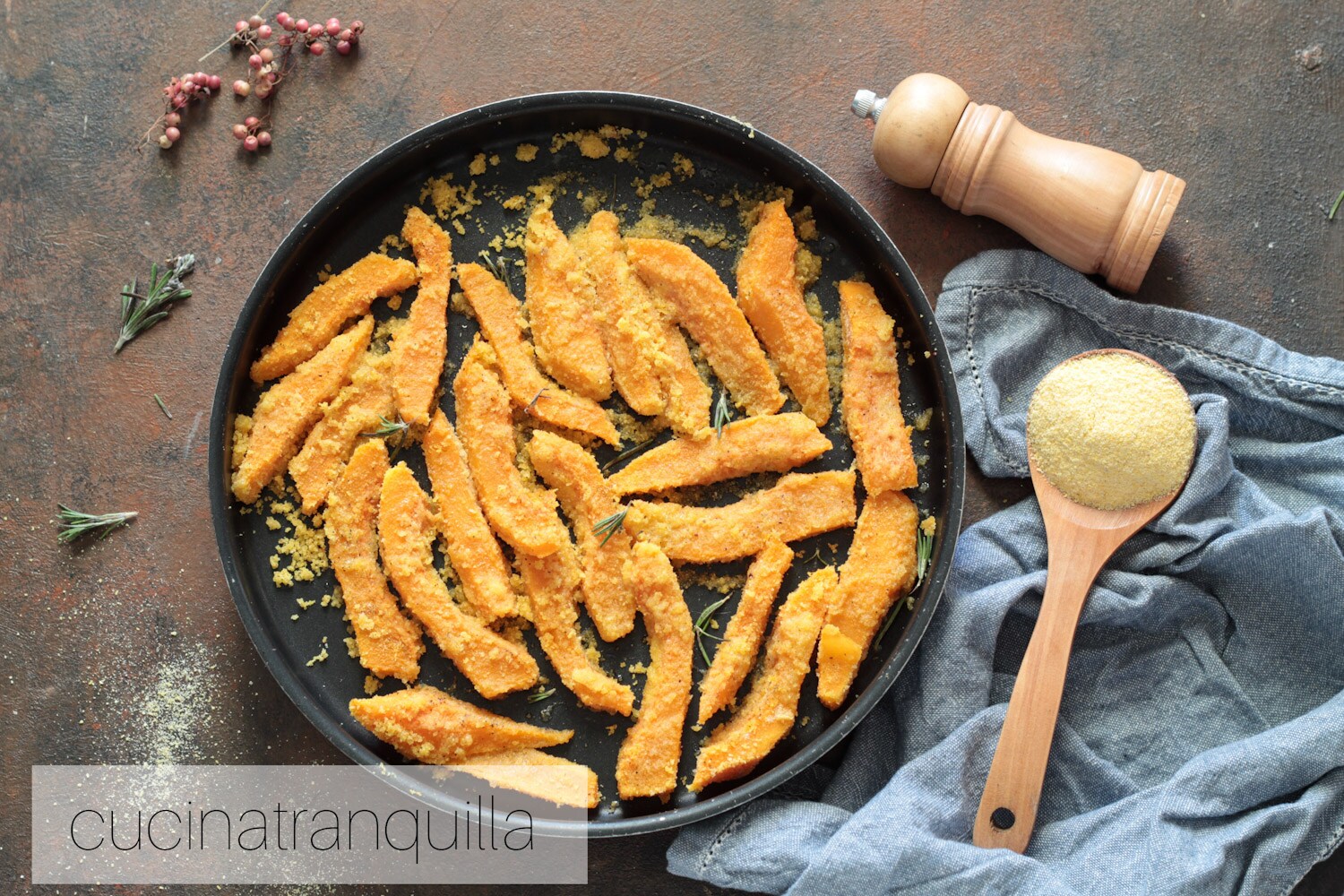 Palitos de calabaza cocidos al microondas