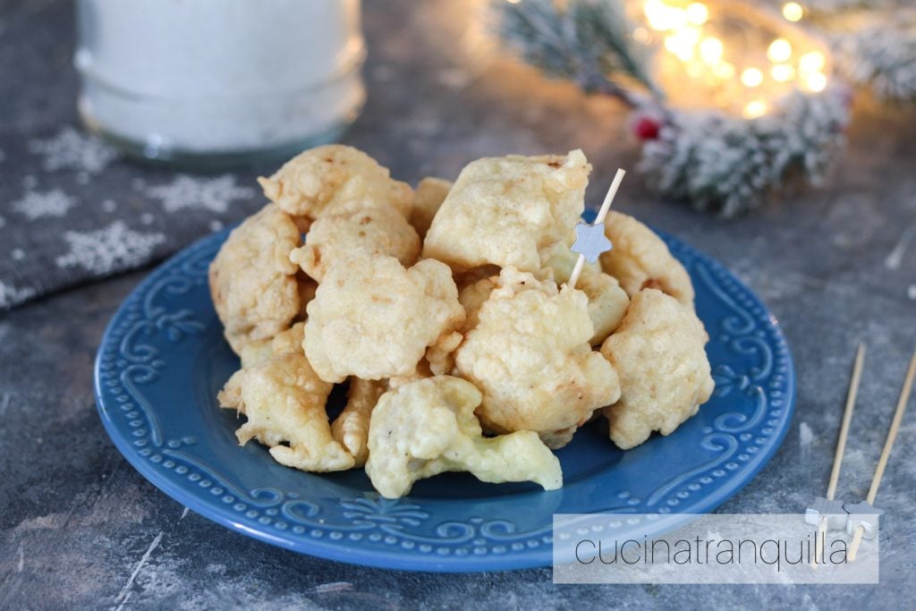 Coliflor dorado y frito