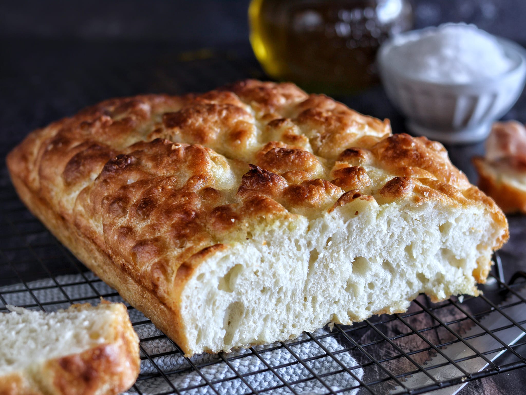 Pan focaccia (sin amasar)