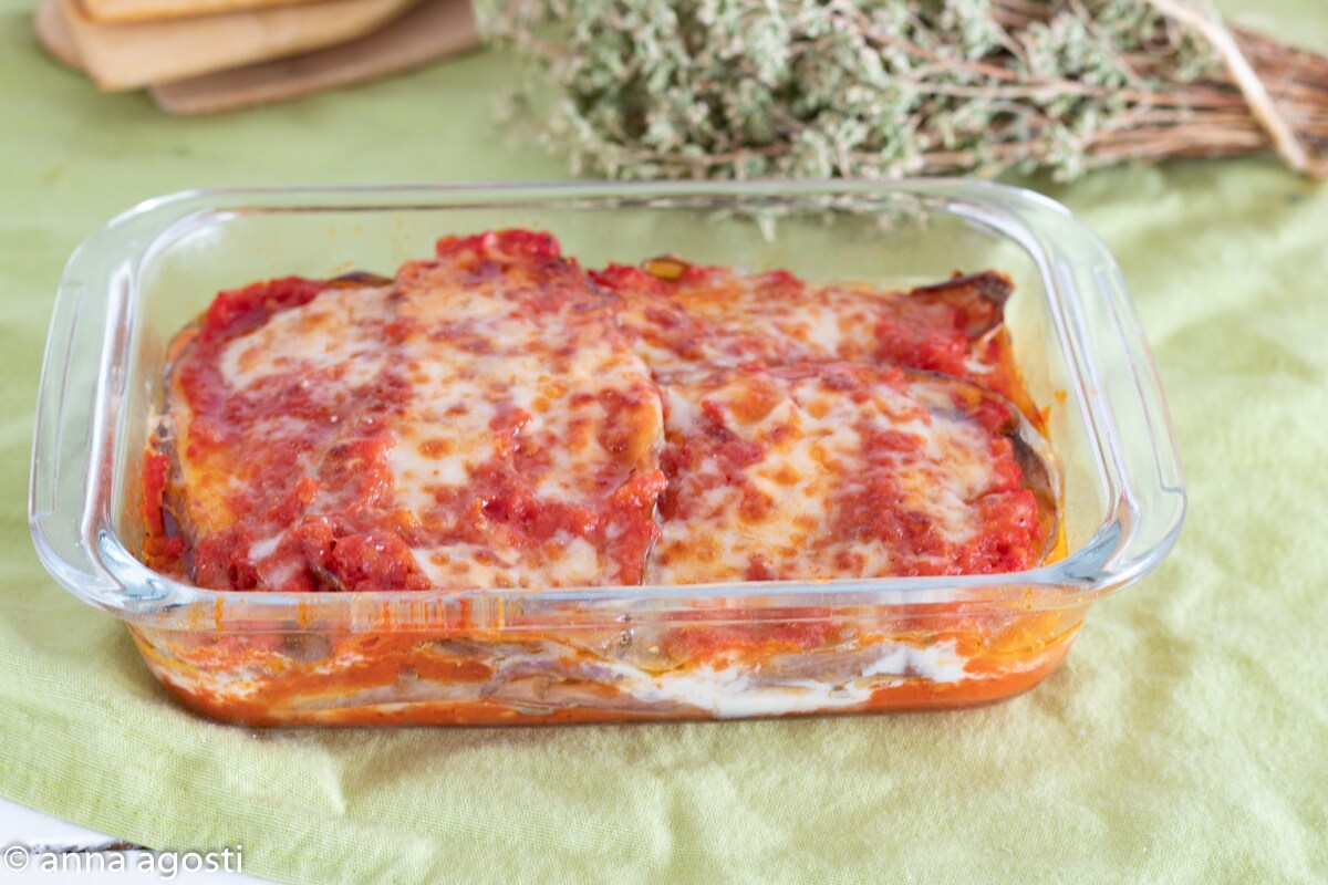 Parmigiana cocinada en Microondas