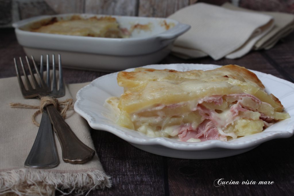 Parmigiana de patatas Cocina vista al mar