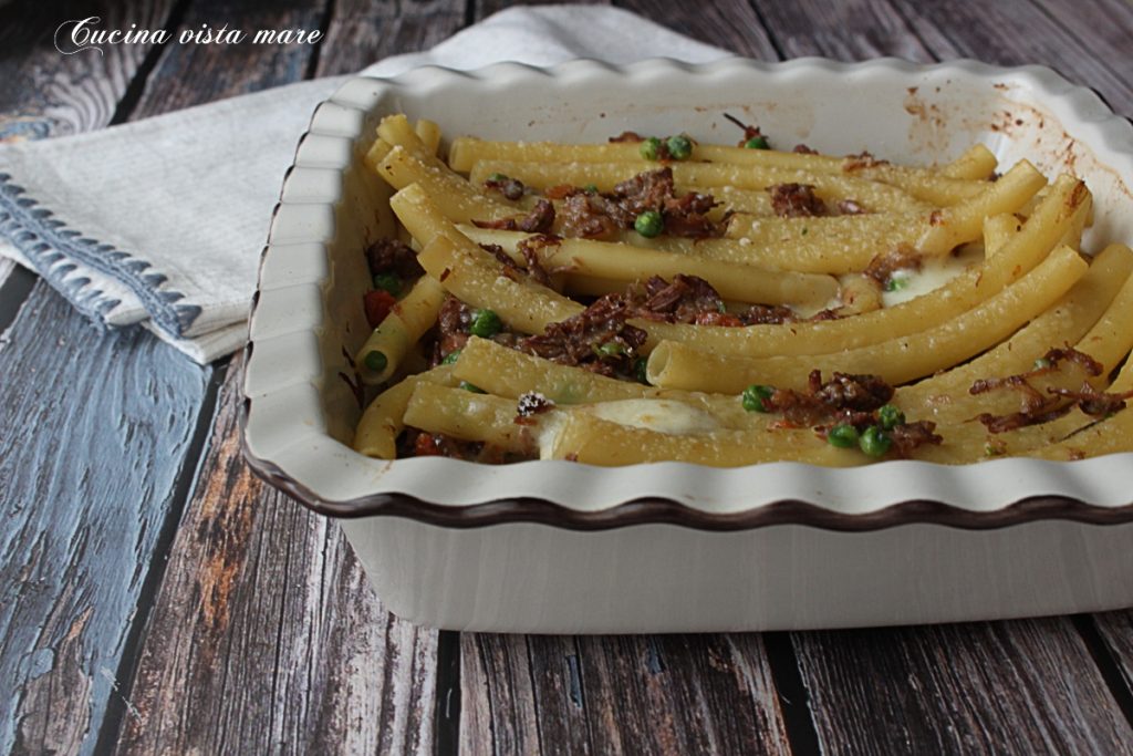 Pasta al horno a la genovesa Cocina vista mar