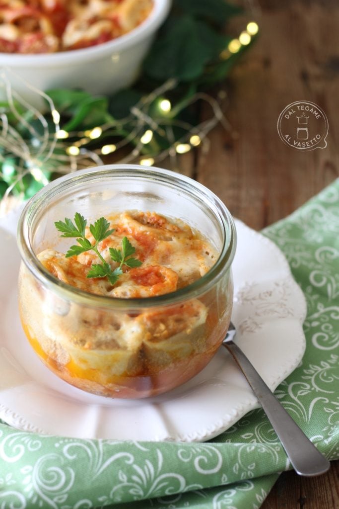 Pasta rellena en vasococción