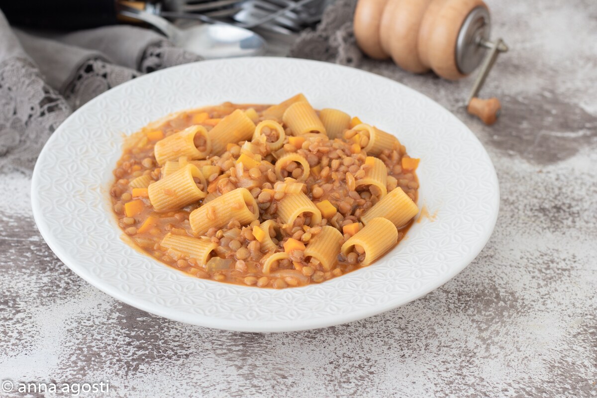 Pasta y Lentejas receta de la Abuela
