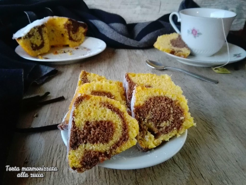 Pastel marmoleado de calabaza