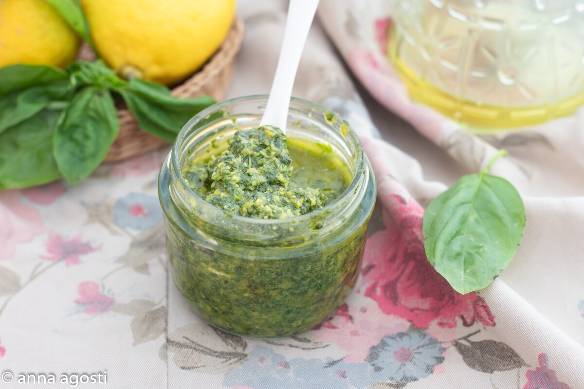 Pesto de albahaca y limón