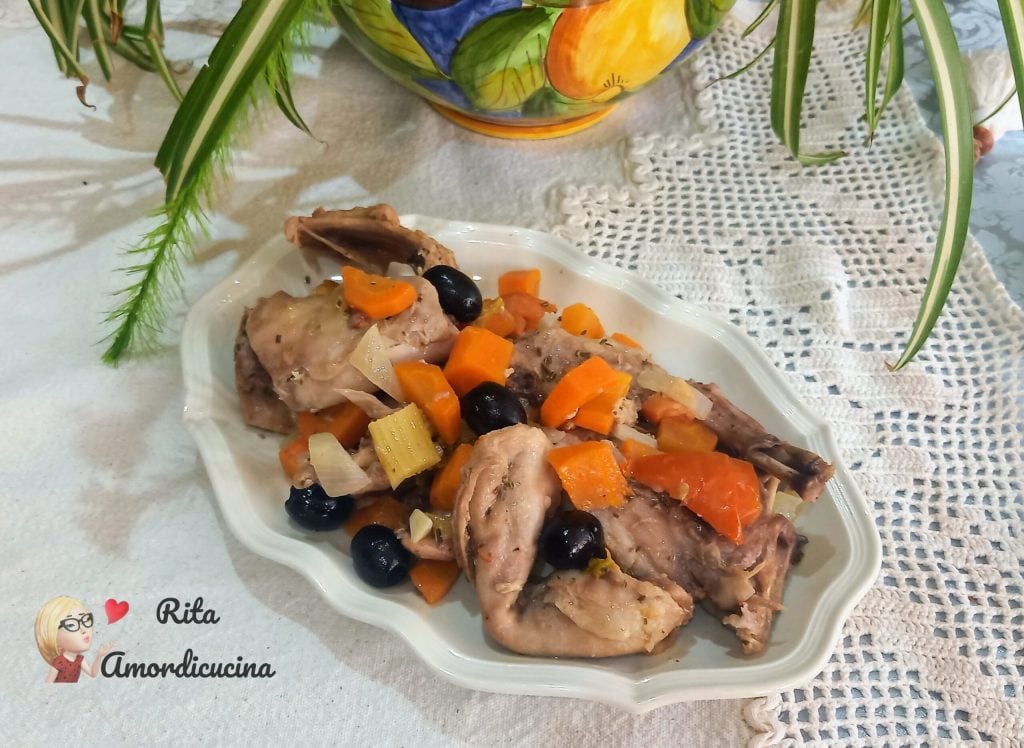 El conejo en olla a presión agridulce