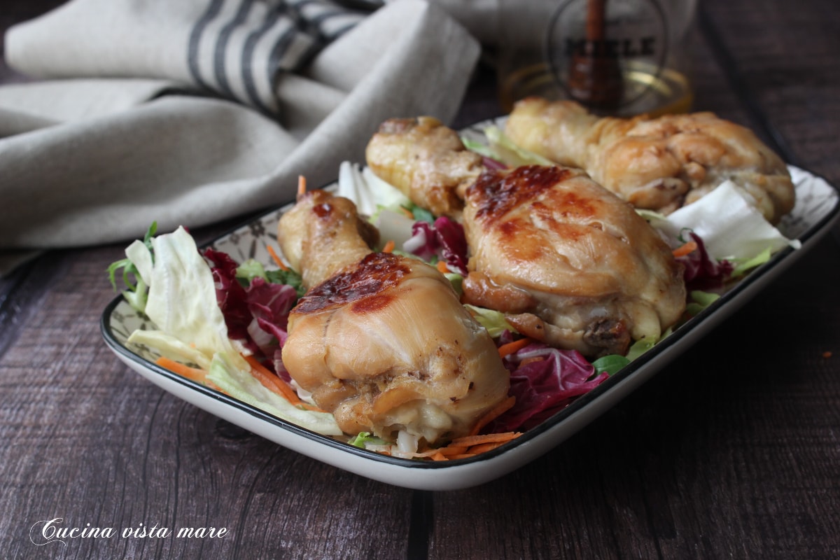 Pollo glaseado con miel