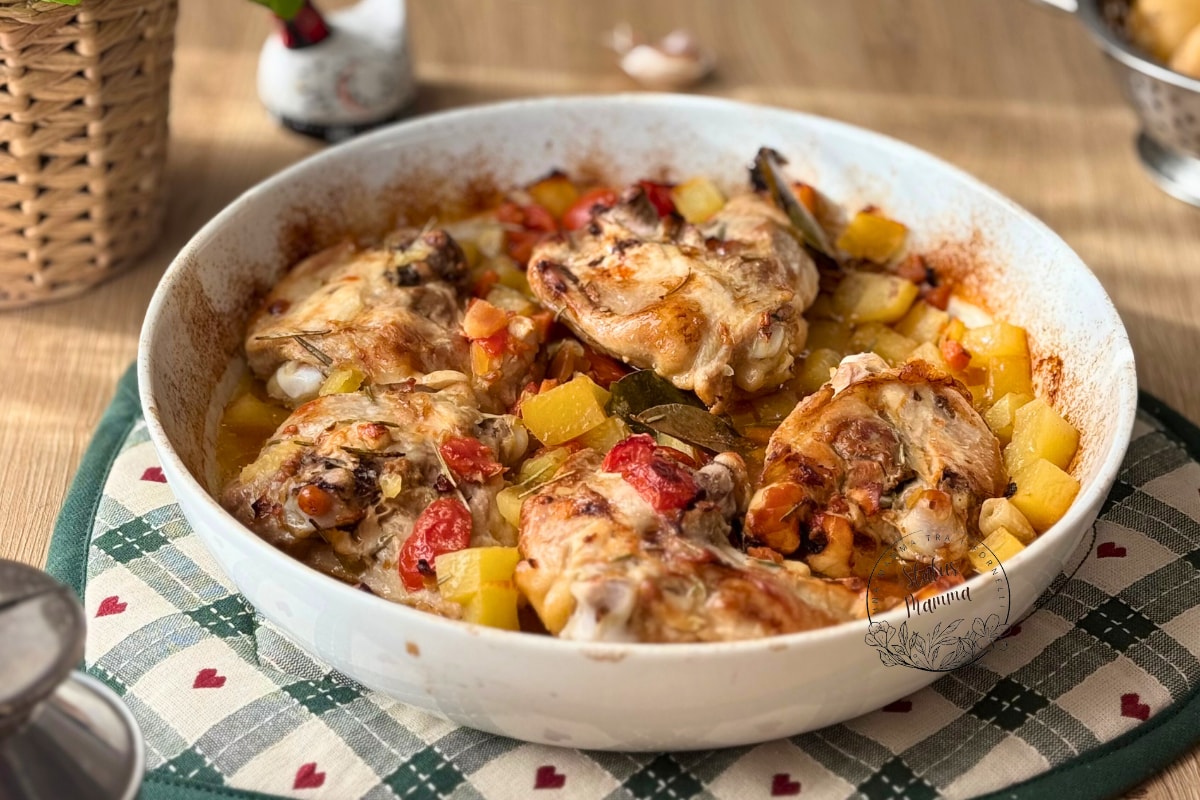 Pollo y Patatas al Horno Sabroso