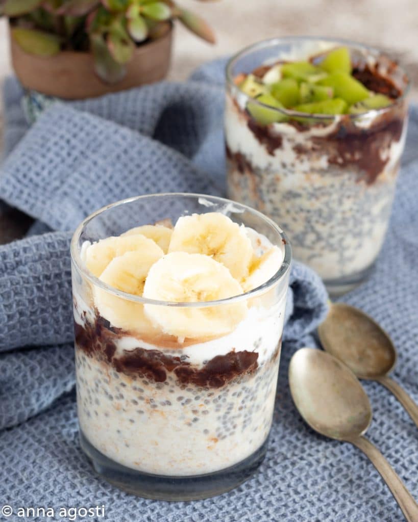 Porridge overnight de avena y semillas de chía