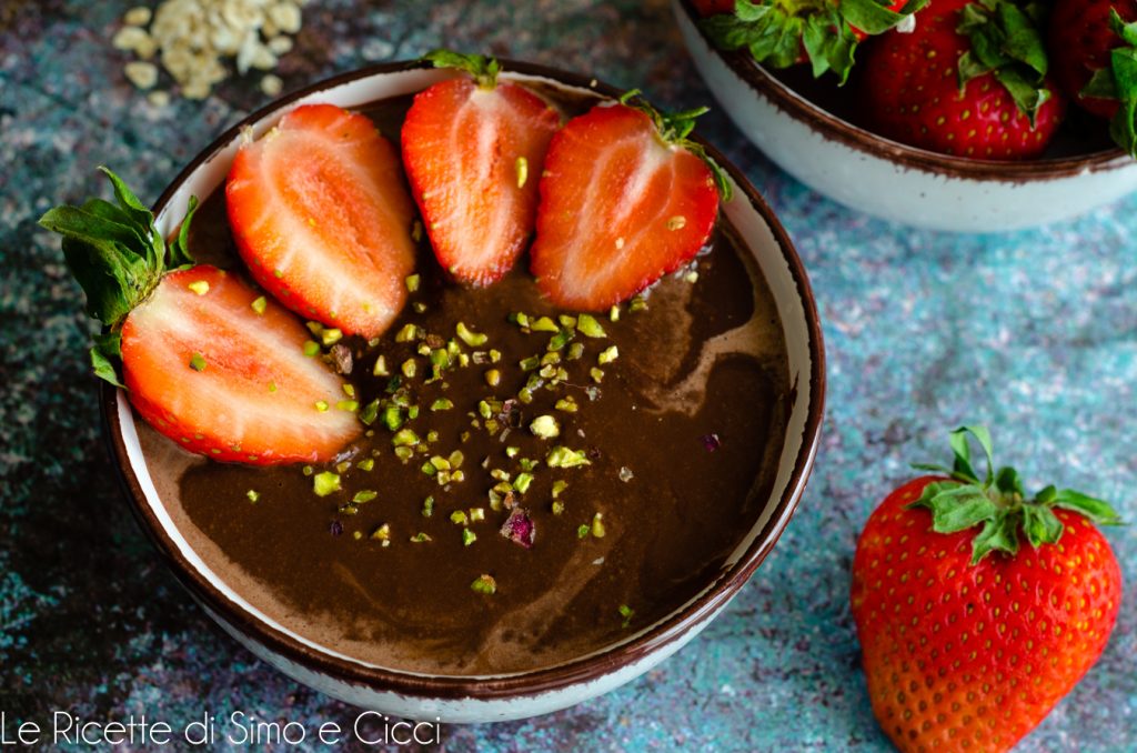 Porridge de fresas y cacao