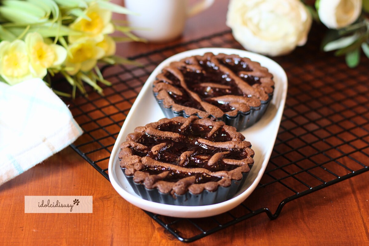 Tartaletas con masa quebrada de cacao