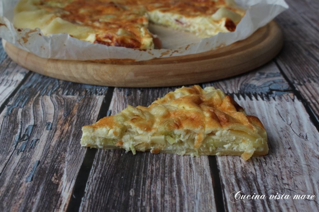 Quiche con puerros y jamón Cocina vista al mar