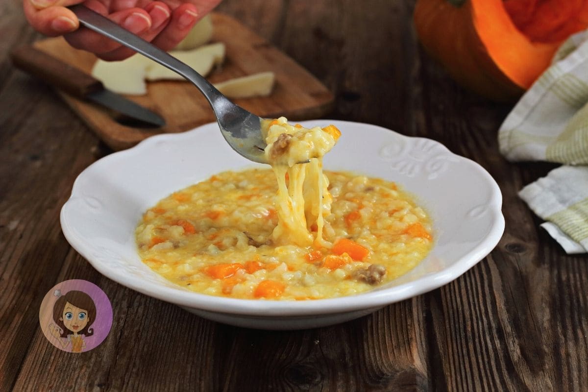 RISOTTO CON CALABAZA, SALCHICHA Y PROVOLA TAMBIÉN CON THERMOMIX