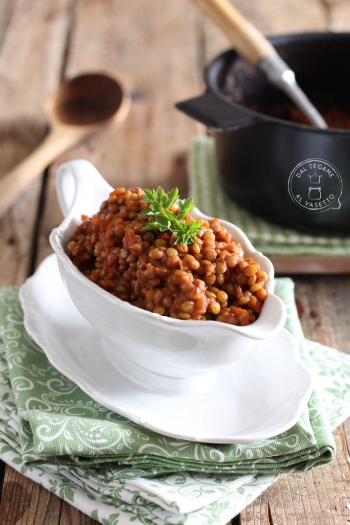 Ragú de lentejas al microondas