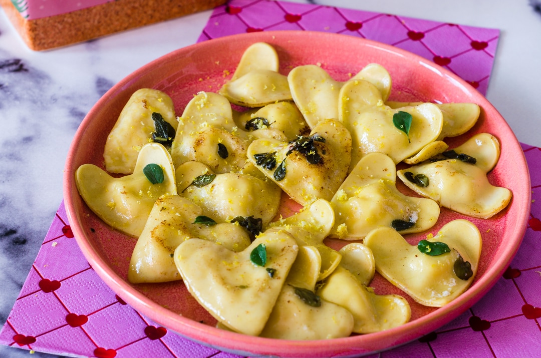 Ravioli en forma de corazón