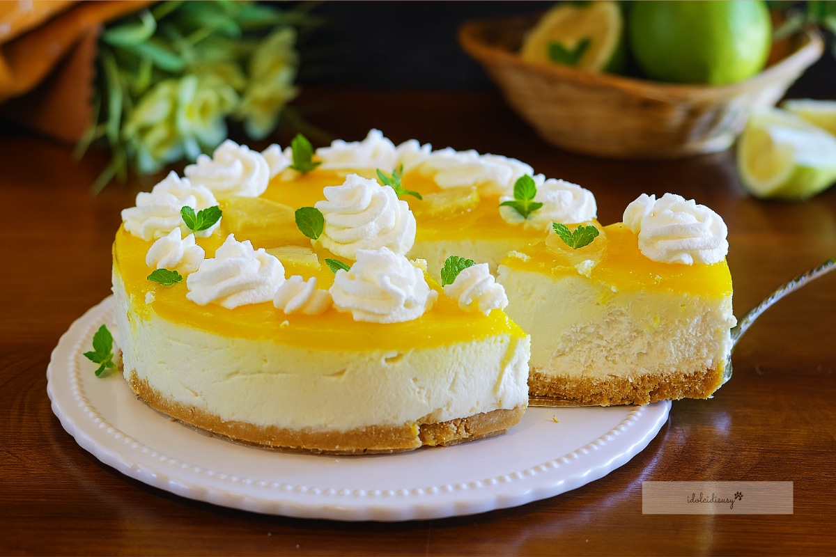 Tarta de queso al limón con mascarpone (sin cocción)